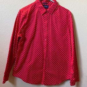 Red button up with red dots
